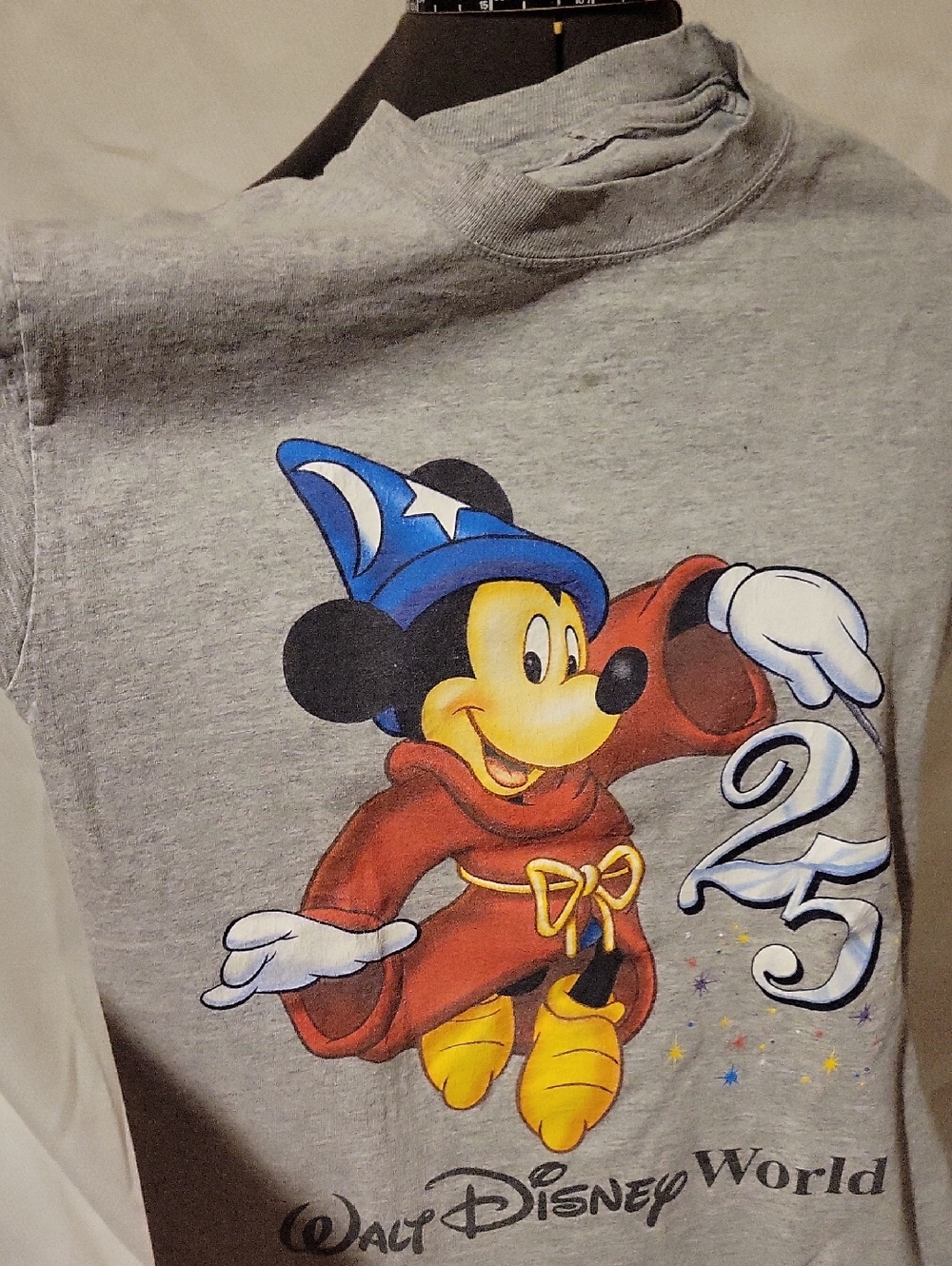 Disney Gray Sorcerer Mickey 25th Anniversary Kids Or Small Adult TEE shirt